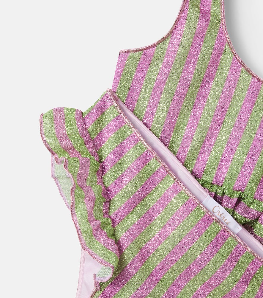 Oséree Kids Lumière ruffled striped bikini
