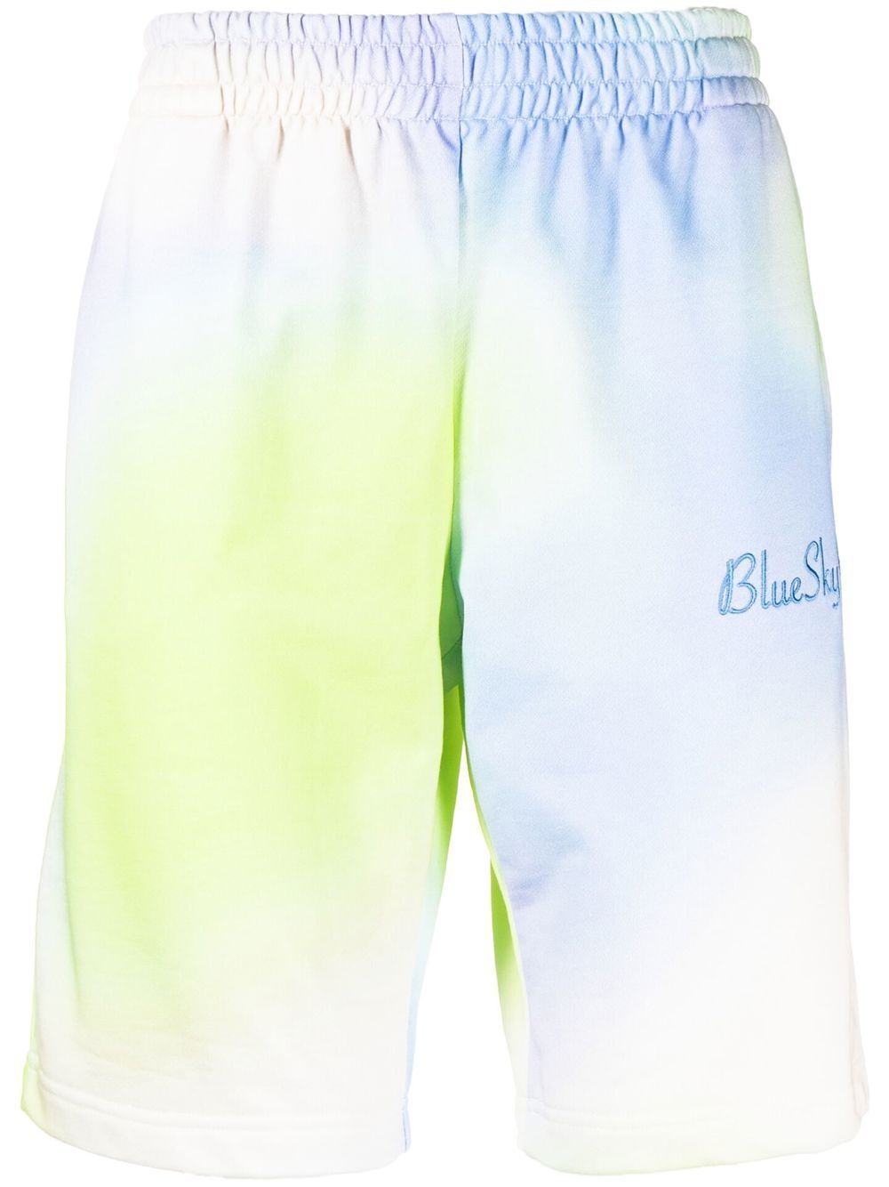 Embroidered-logo tie-dye shorts