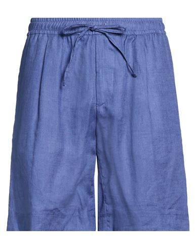 Man Shorts & Bermuda Shorts Blue Size 32 Linen