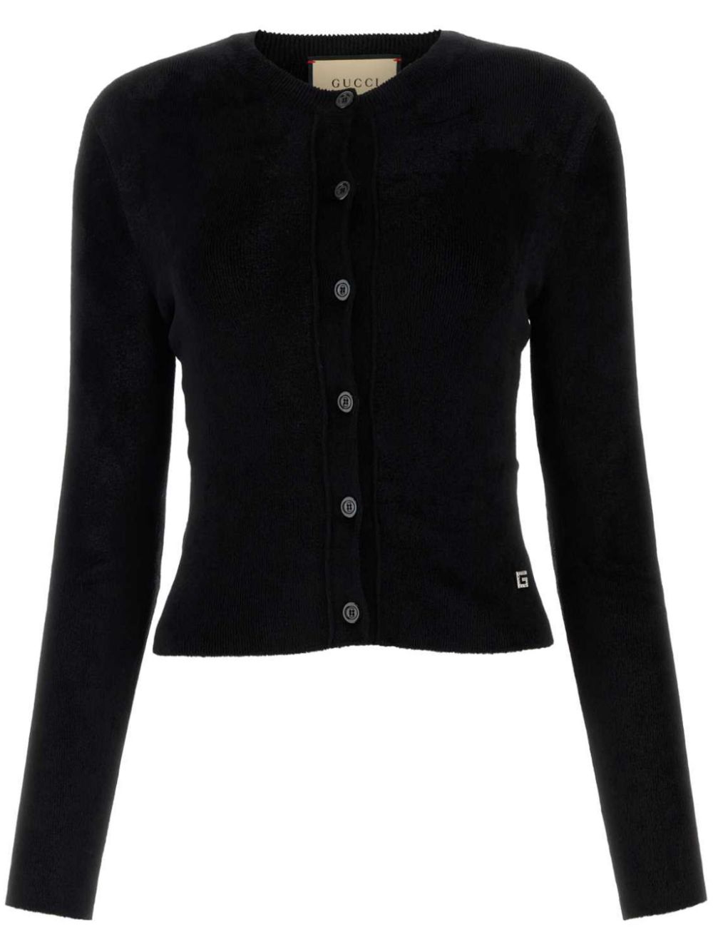 Logo-plaque cardigan - Black