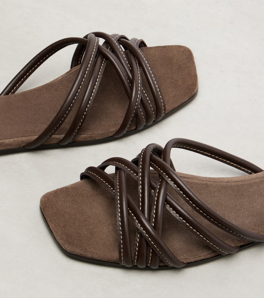 Leather slides