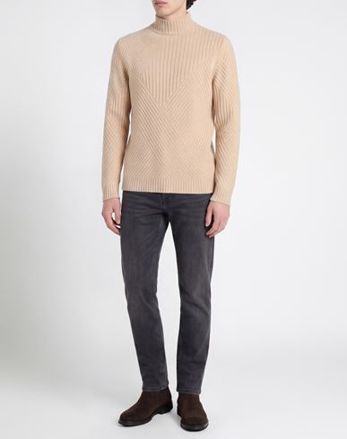 Man Turtleneck Beige Size 44 Wool, Cashmere