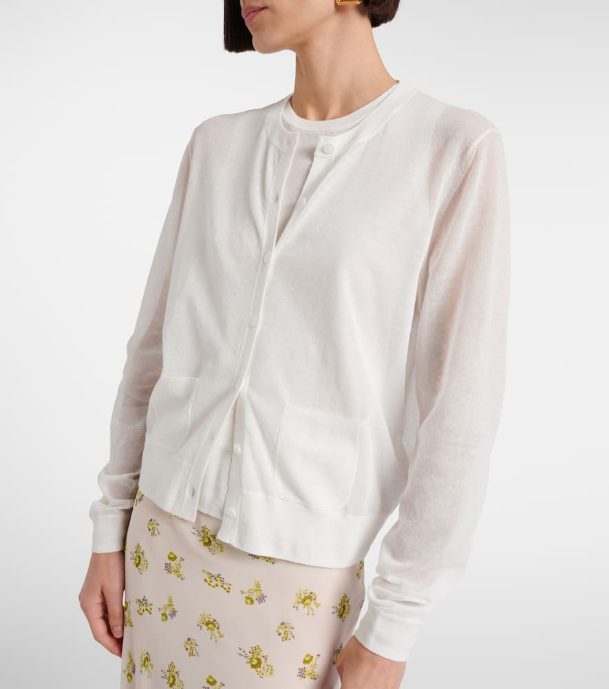 Summer semi-sheer cotton-blend cardigan