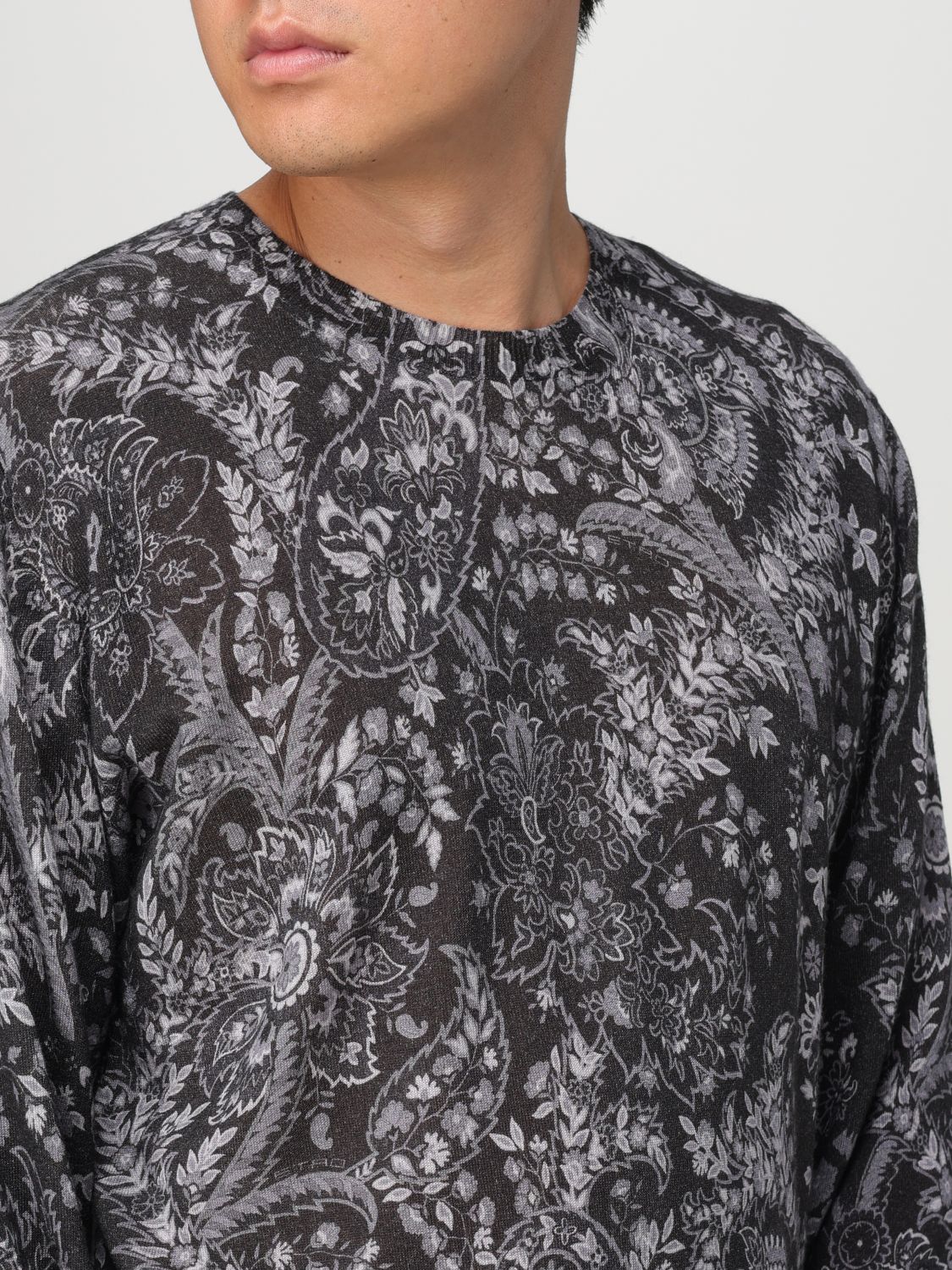 Paisley intarsia-knit jumper - Black