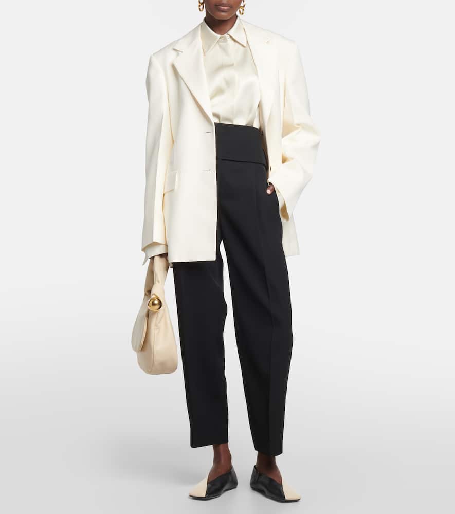 High-rise wool wide-leg pants