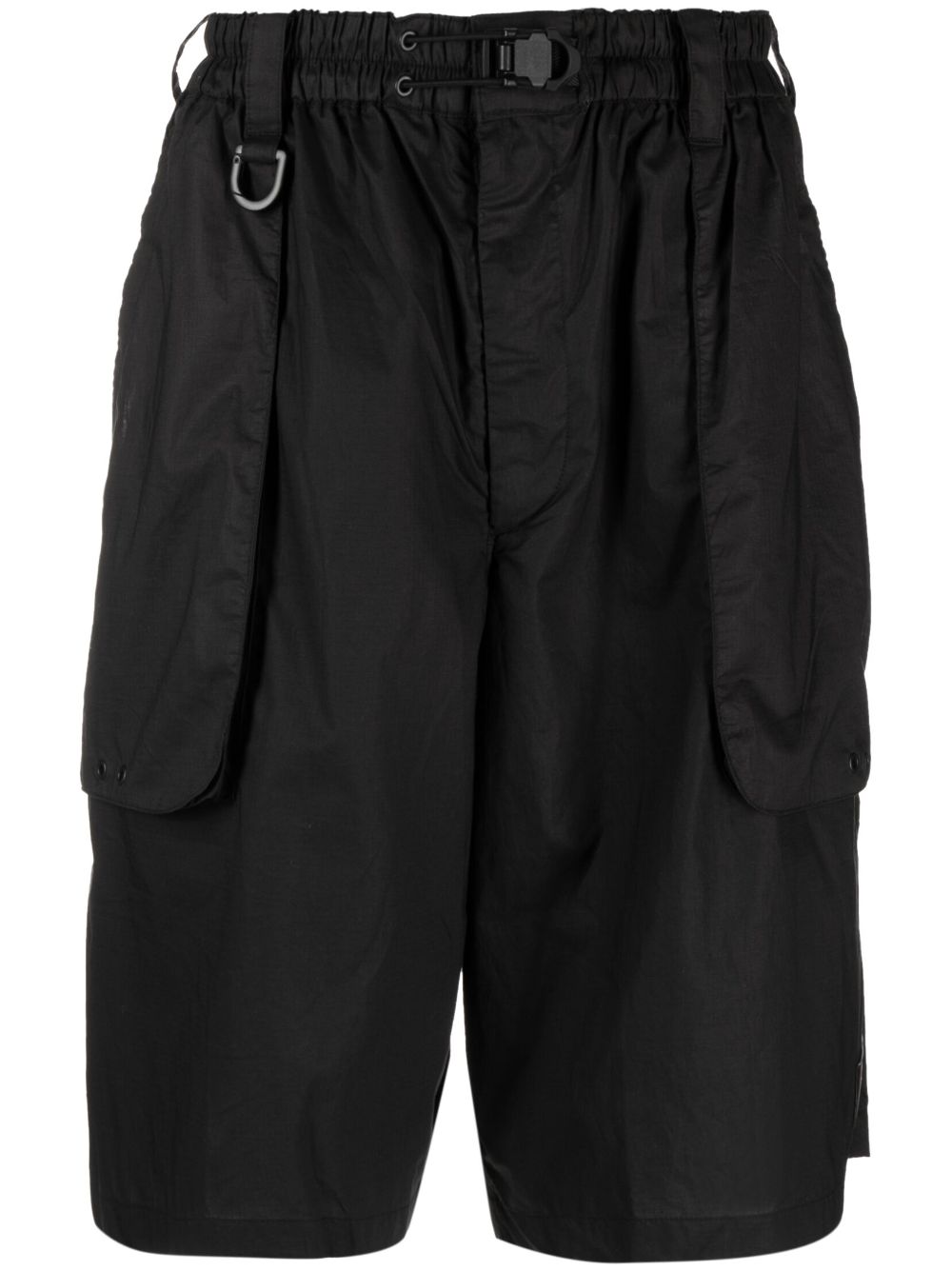 Wide-leg ripstop shorts - Black