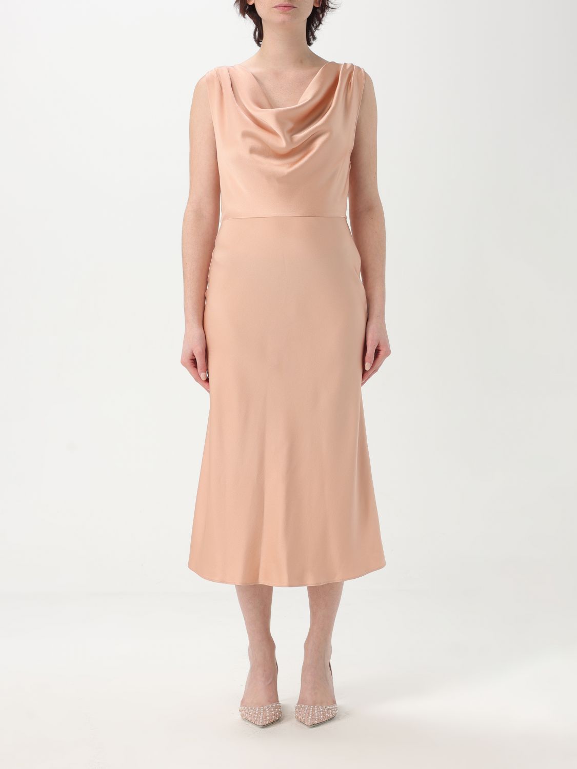 Satin midi dress - Pink