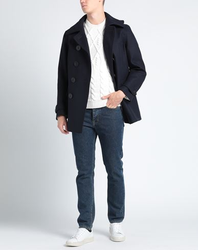 Man Coat Midnight blue Size 36 Wool, Polyester, Polyamide