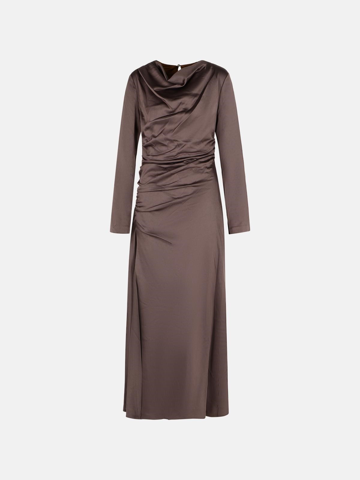 SIMKHAI | 'Odessa' Dress In Chocolate Acetate Blend