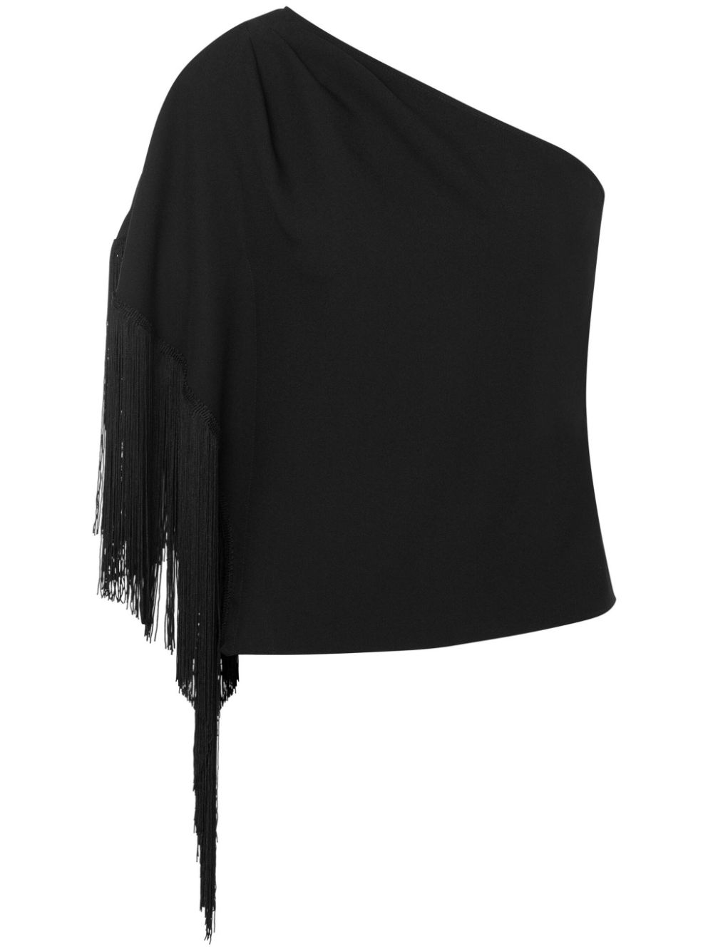 One-shoulder fringed blouse - Black