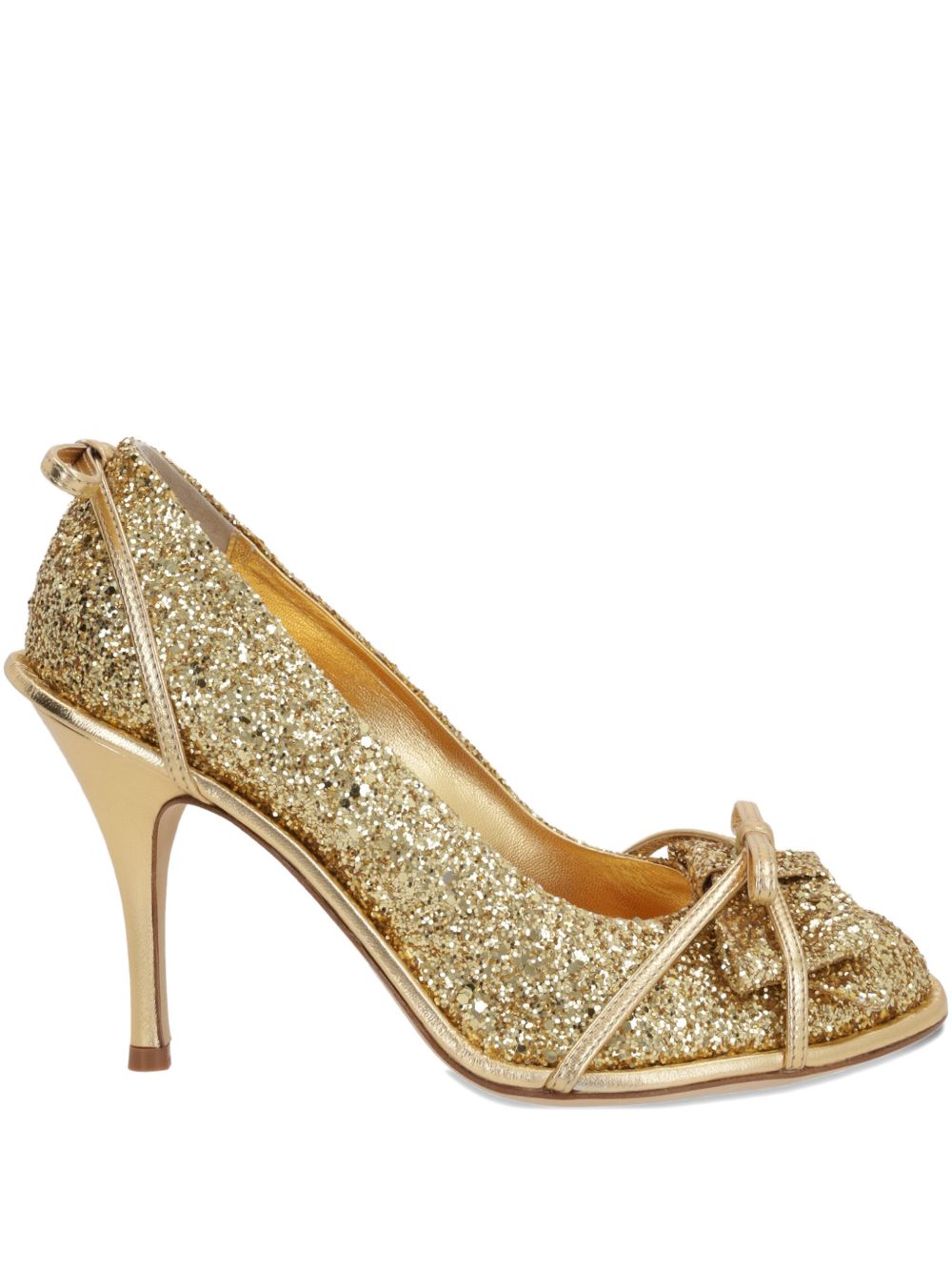 ALL IN 95mm glitter pumps - Gold