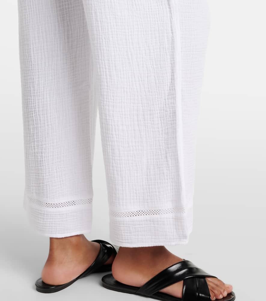 Calia cotton muslin wide-leg pants