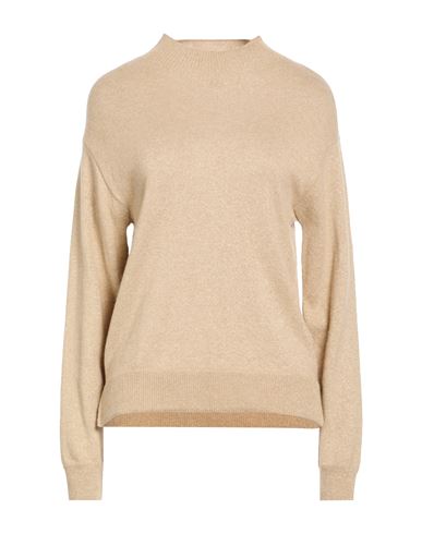 Woman Turtleneck Beige Size L Polyamide, Viscose, Wool, Metallic fiber, Cashmere