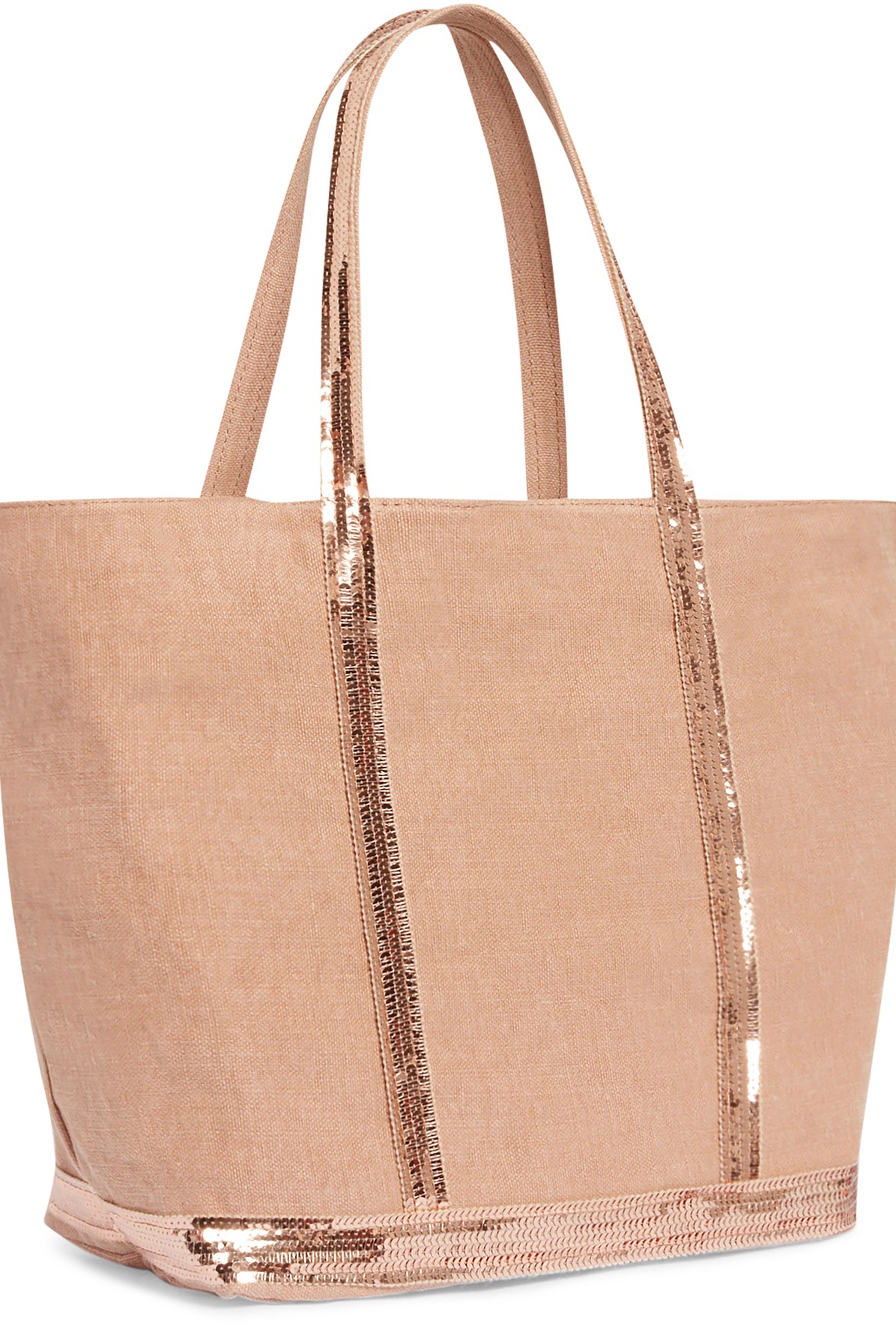 Linen L cabas tote bag