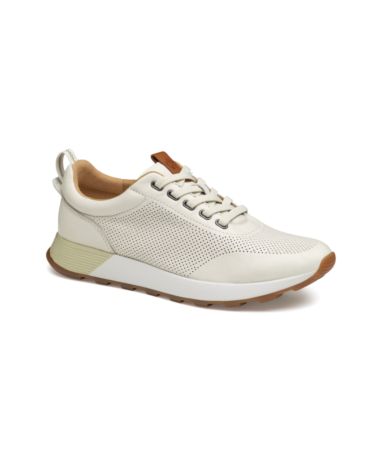 Men's Kinnon Perfed Jogger Lace-Up Sneakers - White