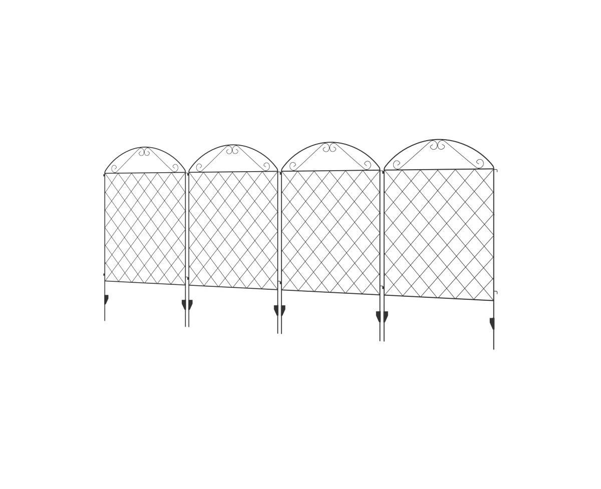 4 Pack Steel Foldable Fence Arch Trellis Panel Animal Barrier - Black