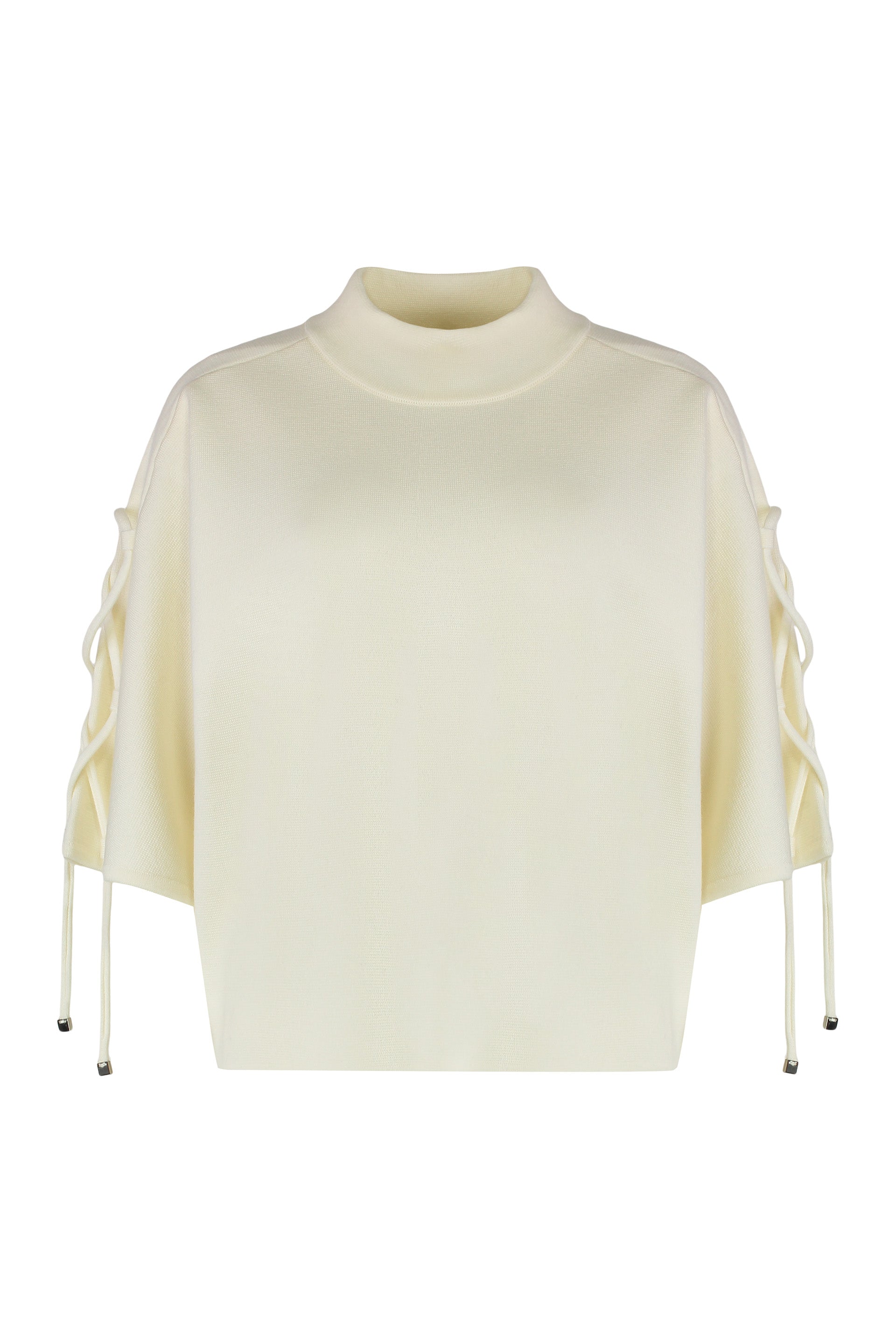 Sweater with High Collar in Virgin Wool