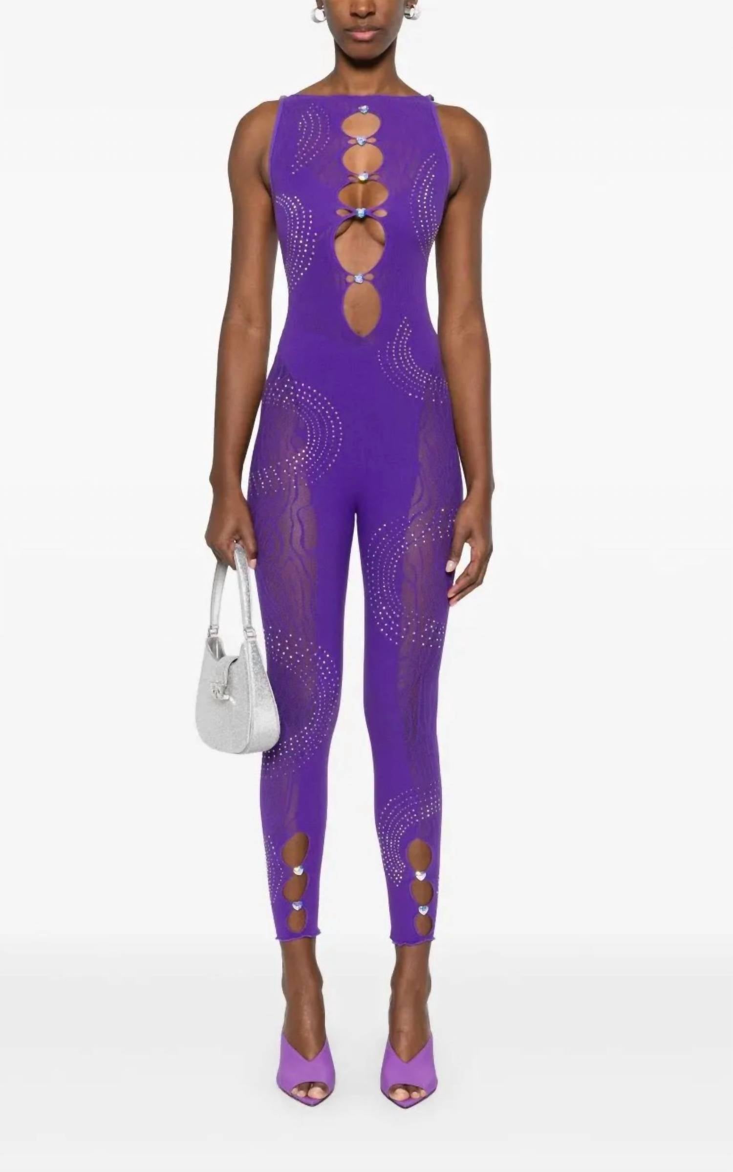 Women's Rhinestoned Janice Jumpsuit In Twilight Purple