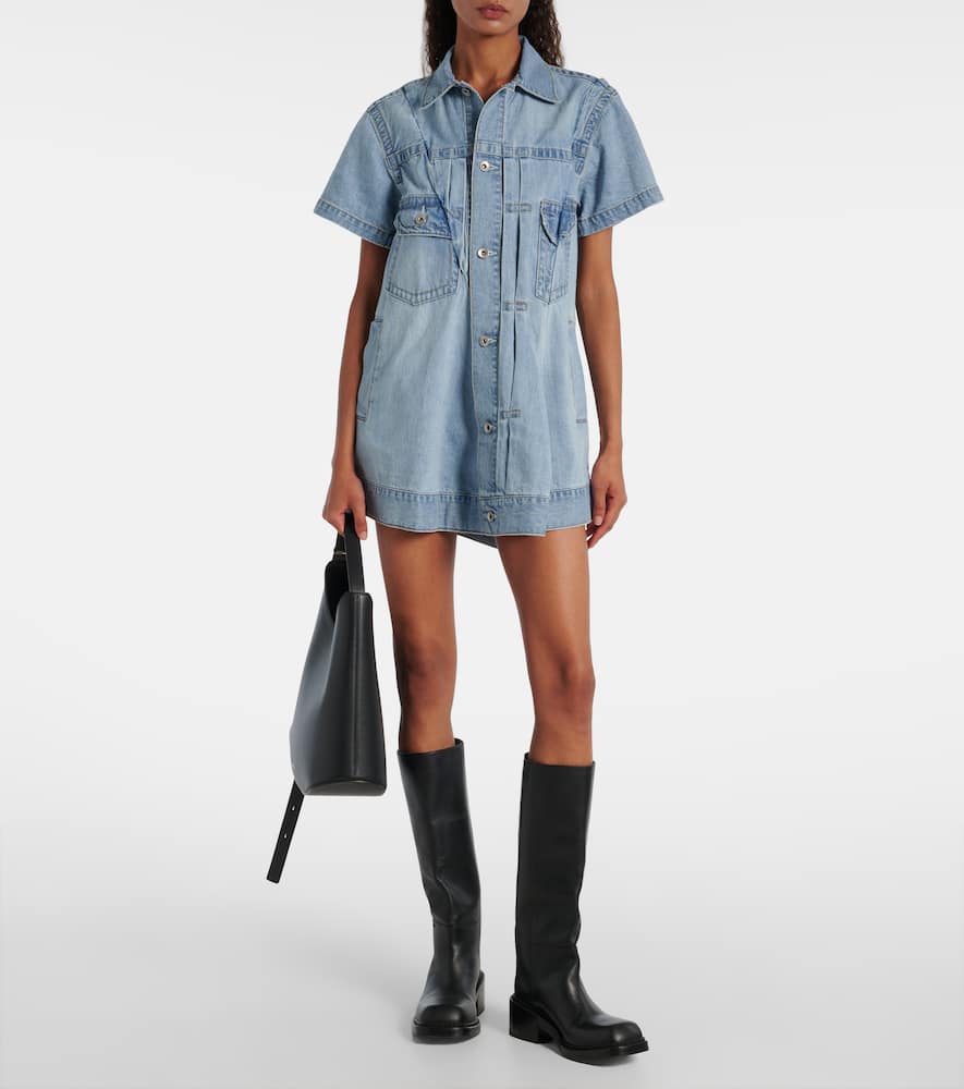 Deconstructed denim minidress