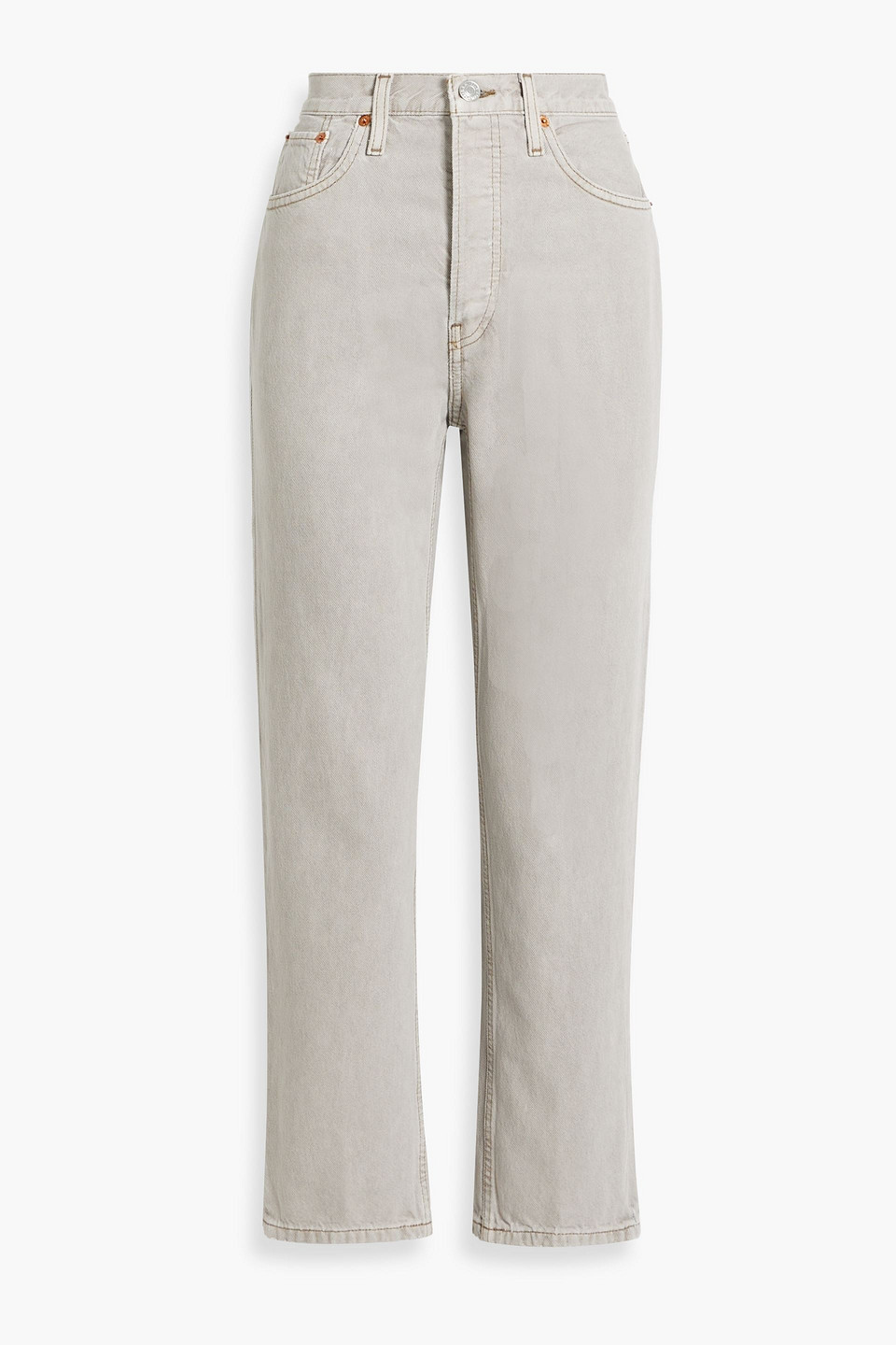 70s cropped high-rise straight-leg jeans - Gray - 29