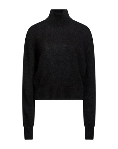 Woman Turtleneck Black Size 14 Mohair wool, Silk