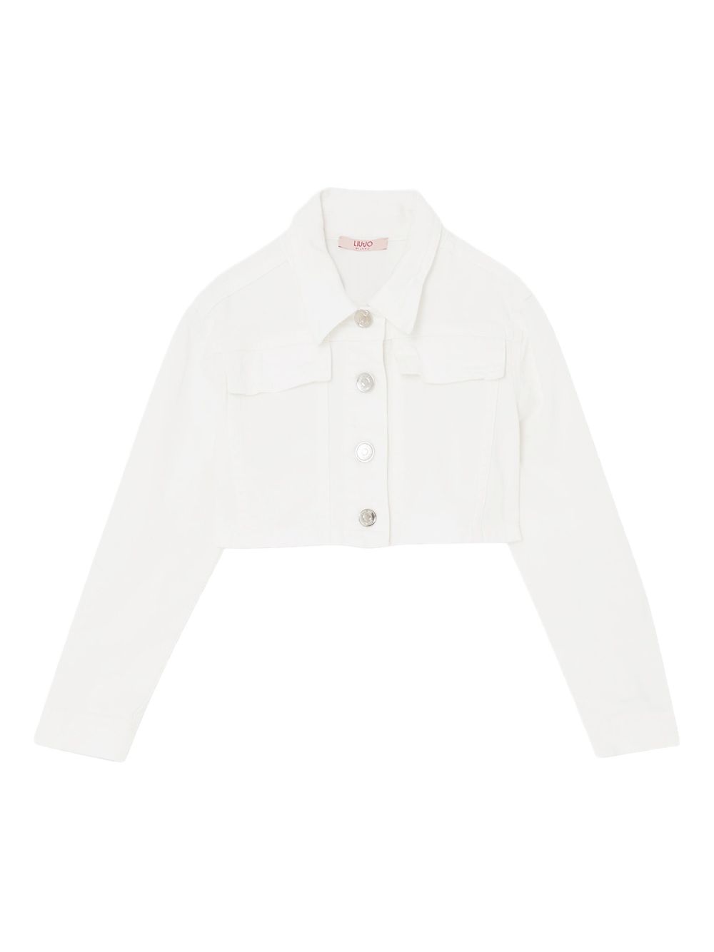 Cropped denim jacket - White