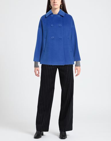 Woman Coat Blue Size 6 Polyester