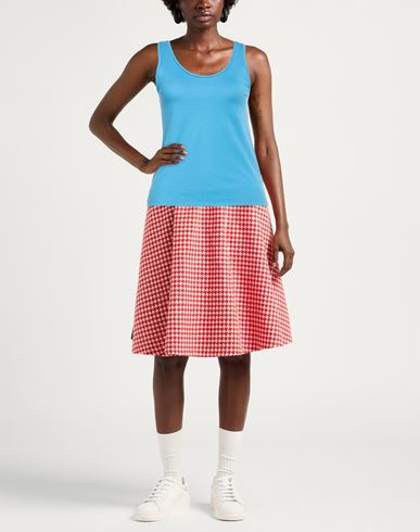 Woman Tank top Azure Size S Cotton, Elastane