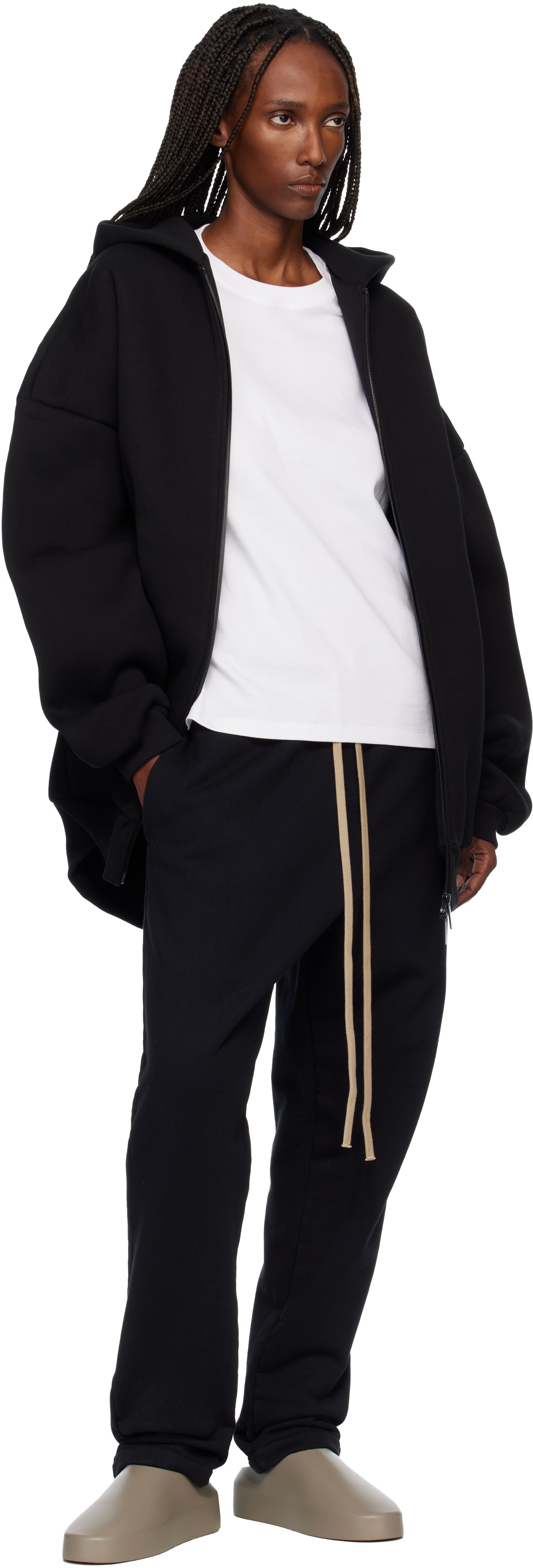 Black Athletics Zip Up Hoodie