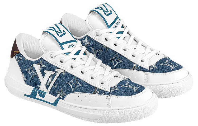 (WMNS) Charlie Sneakers 'White with Denim Monogram'