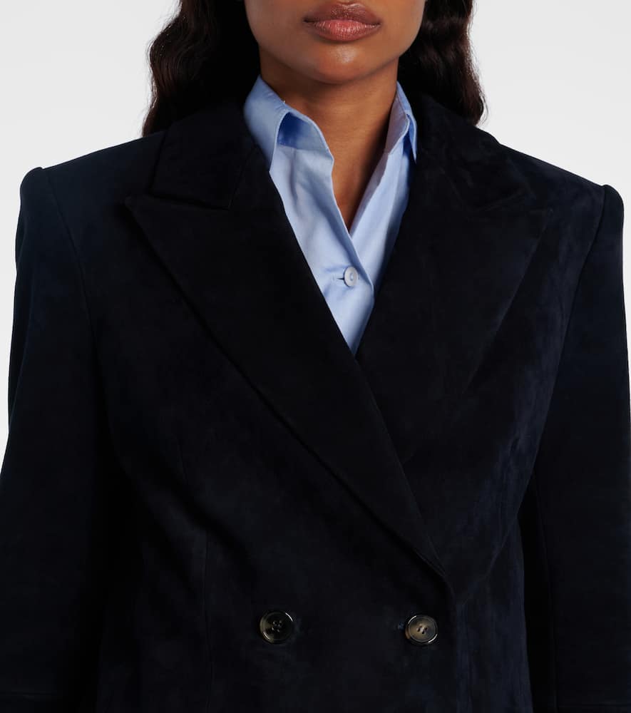 Suede double-breasted blazer