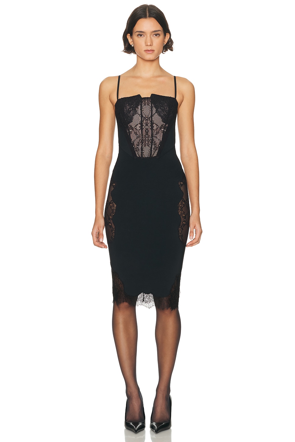 HAELO Collage Corset Dress in Black - Black. M also in XS