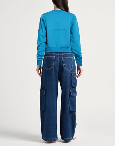 Woman Sweatshirt Azure Size S Cotton, Polyester