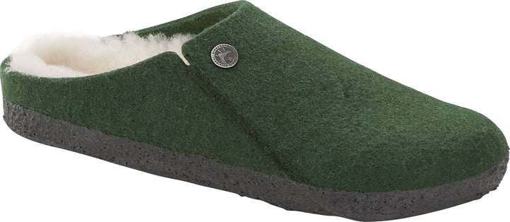 Women's Zermatt Rivet Felt Fur Forest Green Clogs