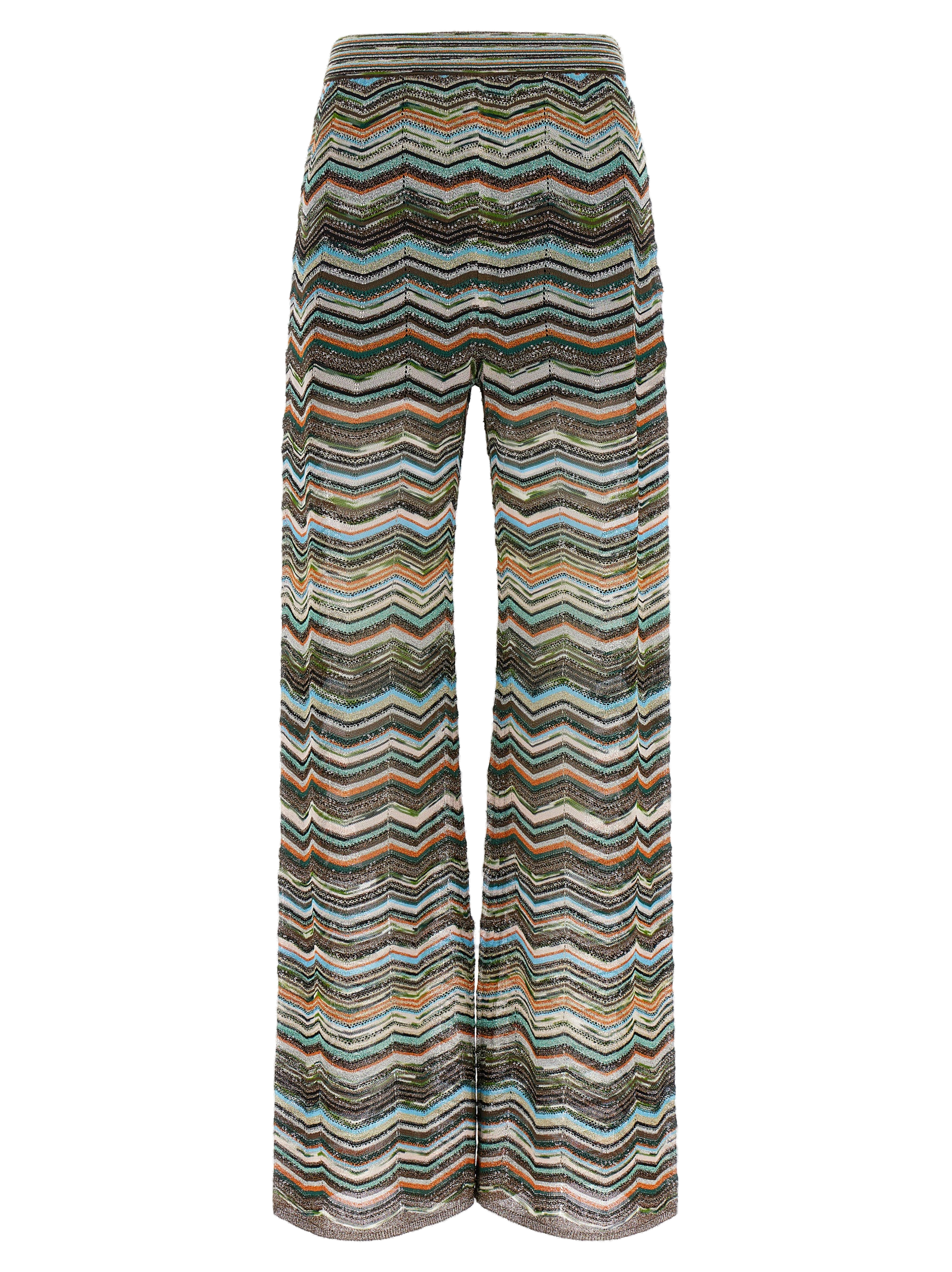 Chevron Jacquard Trousers — Multicolor