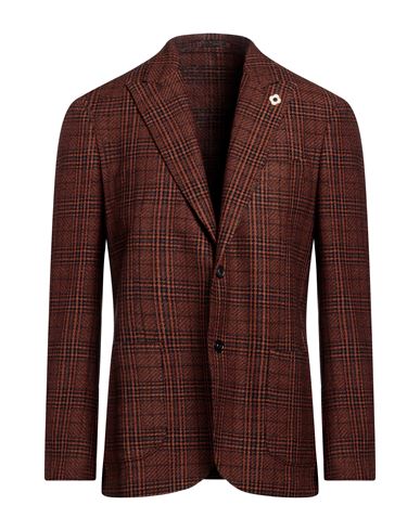 Man Blazer Rust Size 40 Wool, Silk, Cotton, Linen