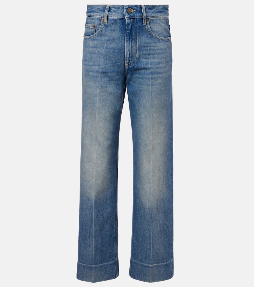 Faded wide-leg jeans