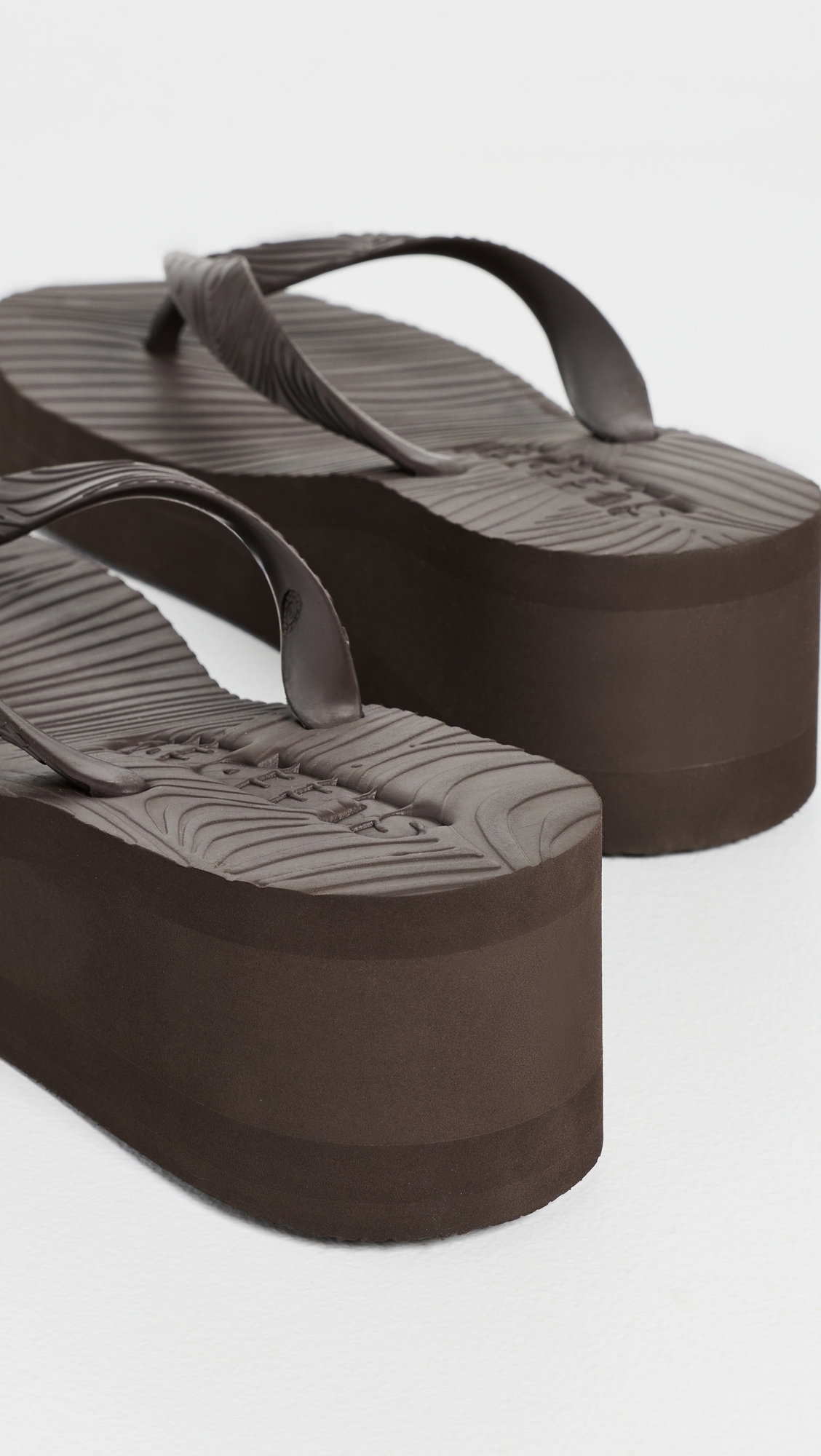 High Platform Flip Flops Brown