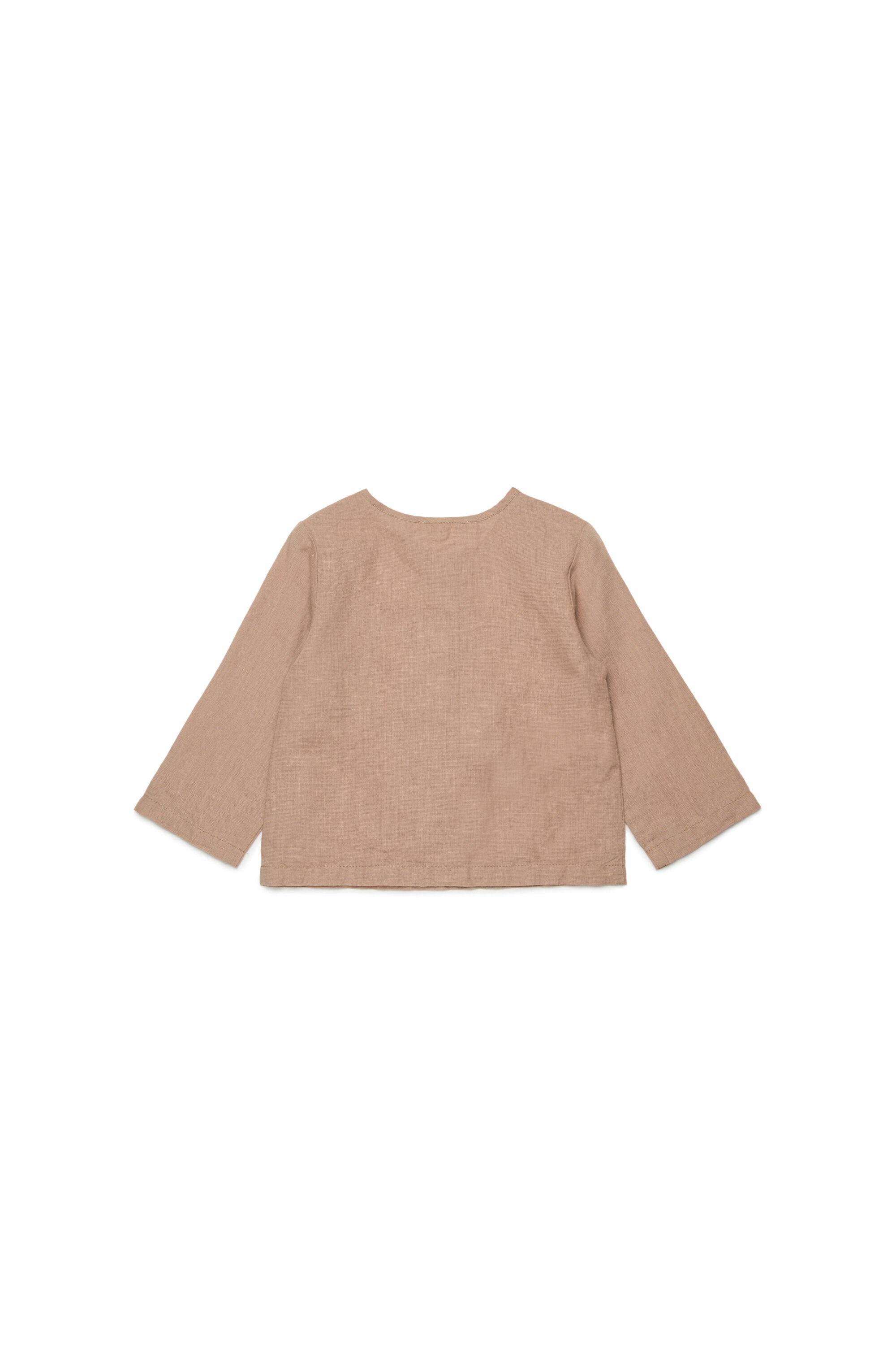 For Kids - Camicia a manica lunga con logo - Marrone