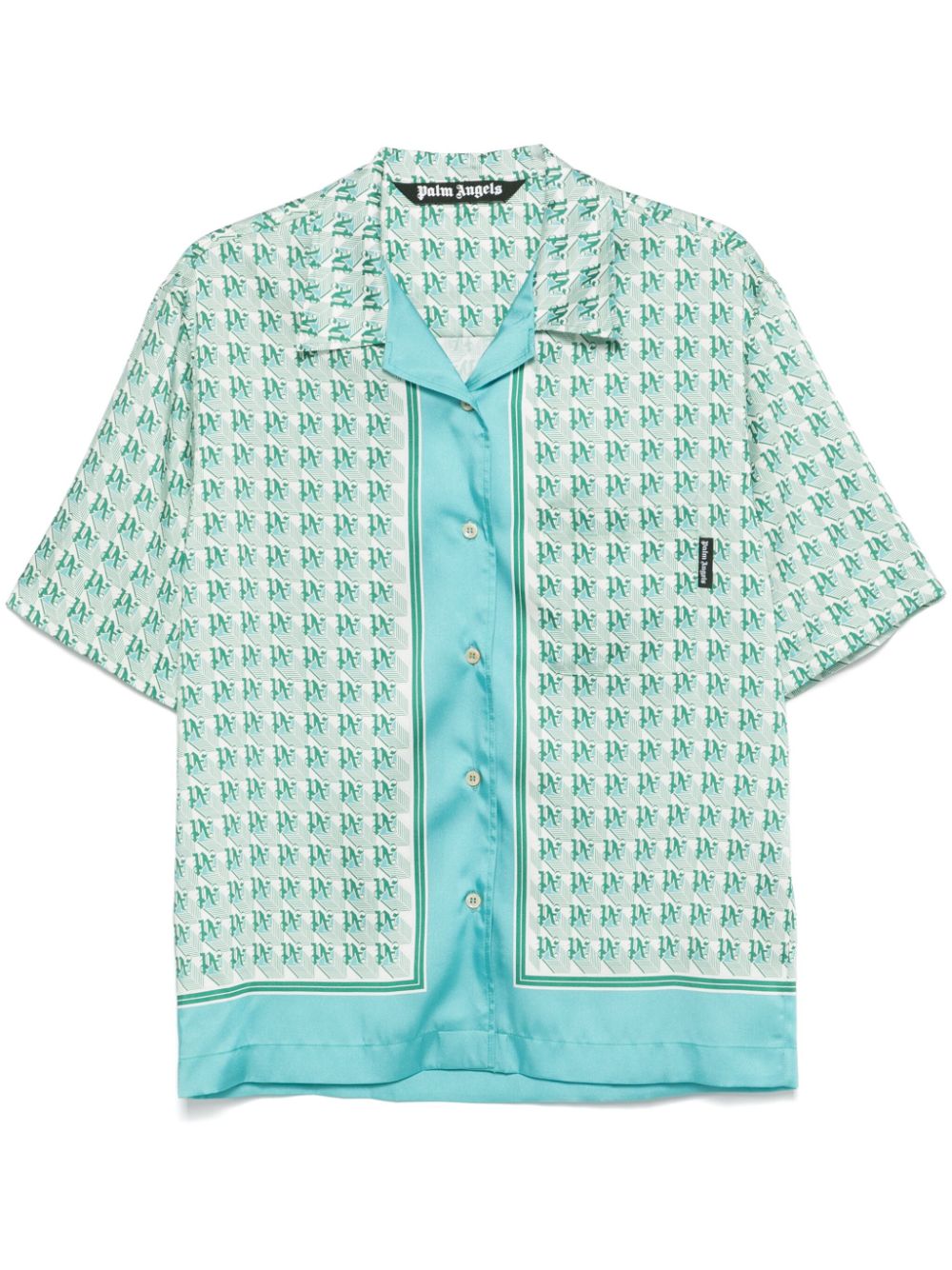 Monogram-print shirt - Green