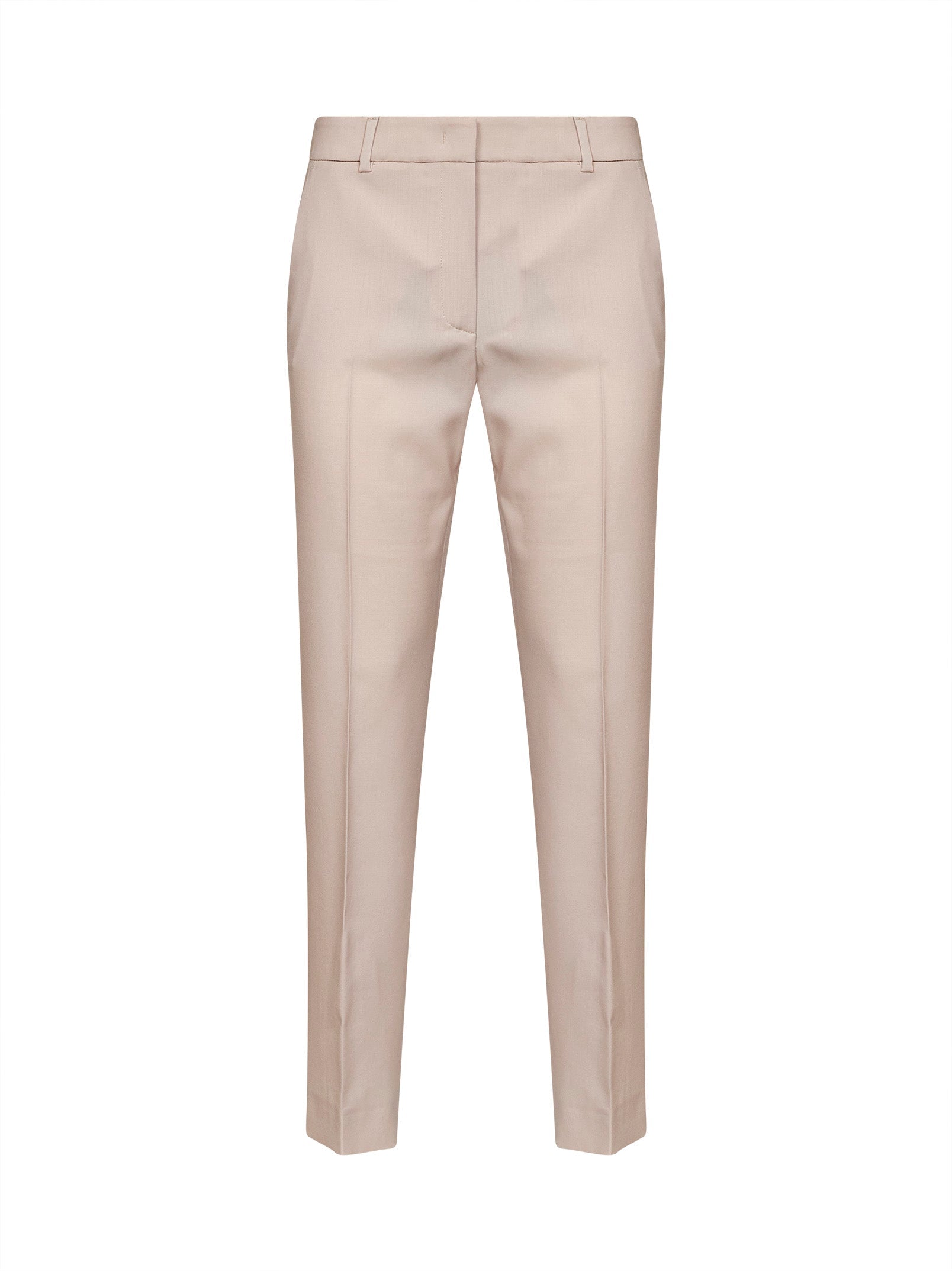 Cigarette Virgin Wool Trousers — Pink