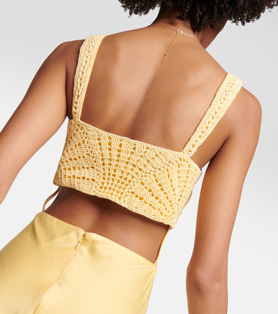 Simkhai Roberta crochet and satin maxi dress