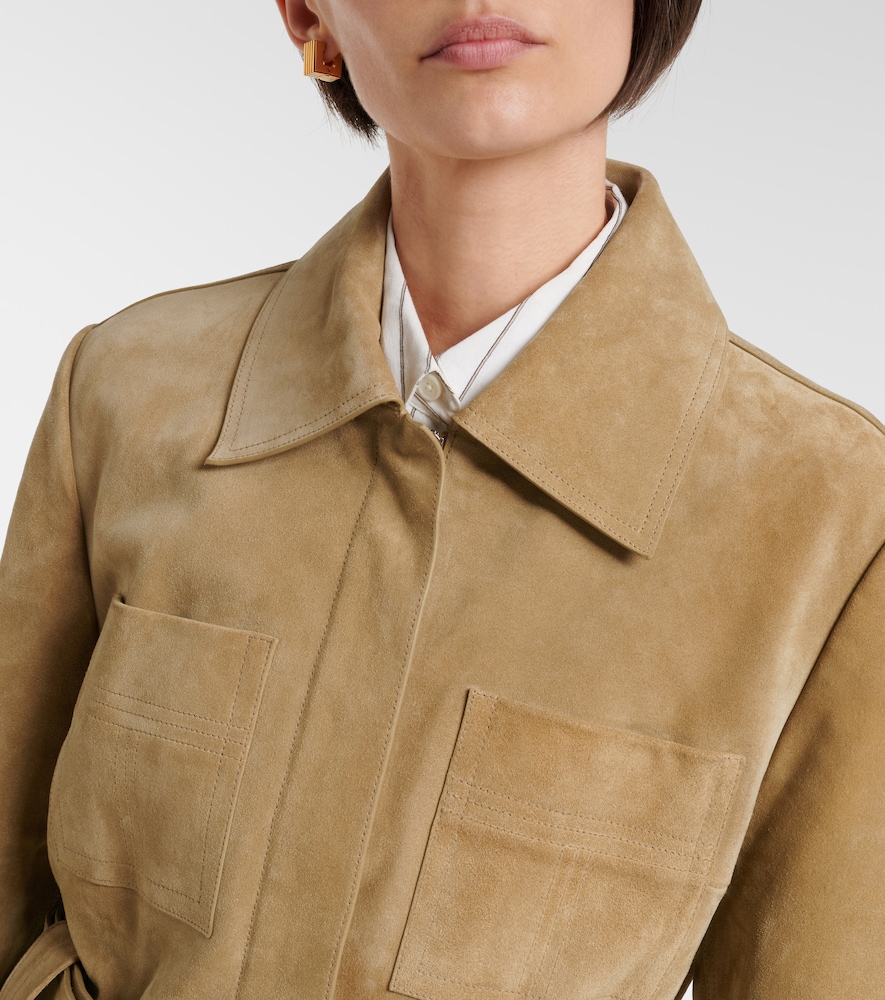Belted suede jacket