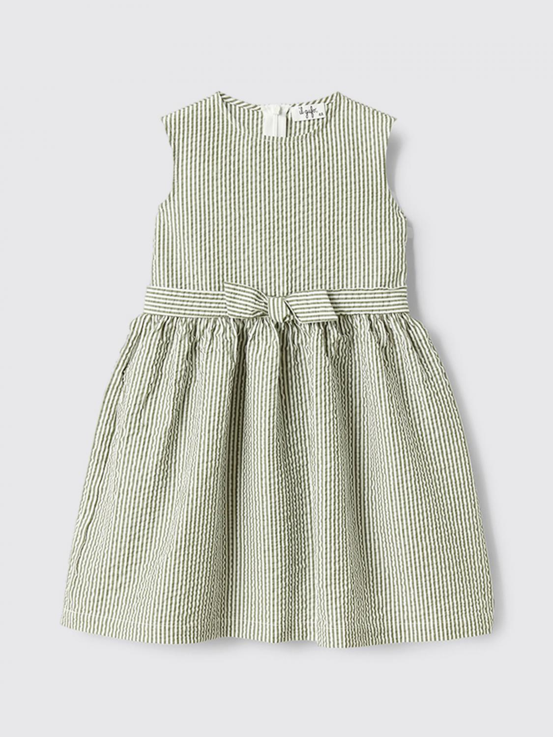 Dress IL GUFO Kids color Grass Green
