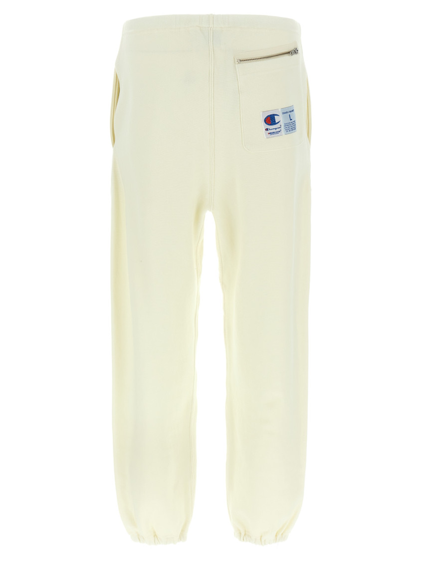 Ivory White Cotton Solid Joggers