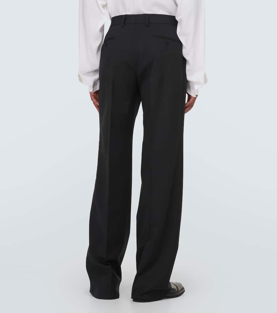 Wool-blend straight pants