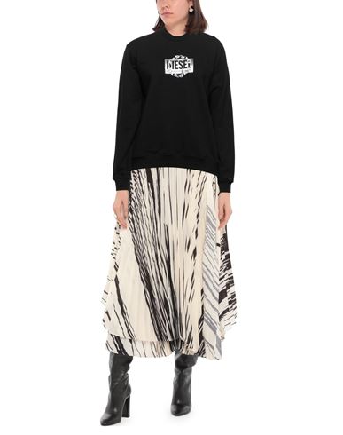 Woman Sweatshirt Black Size XS Cotton, Elastane
