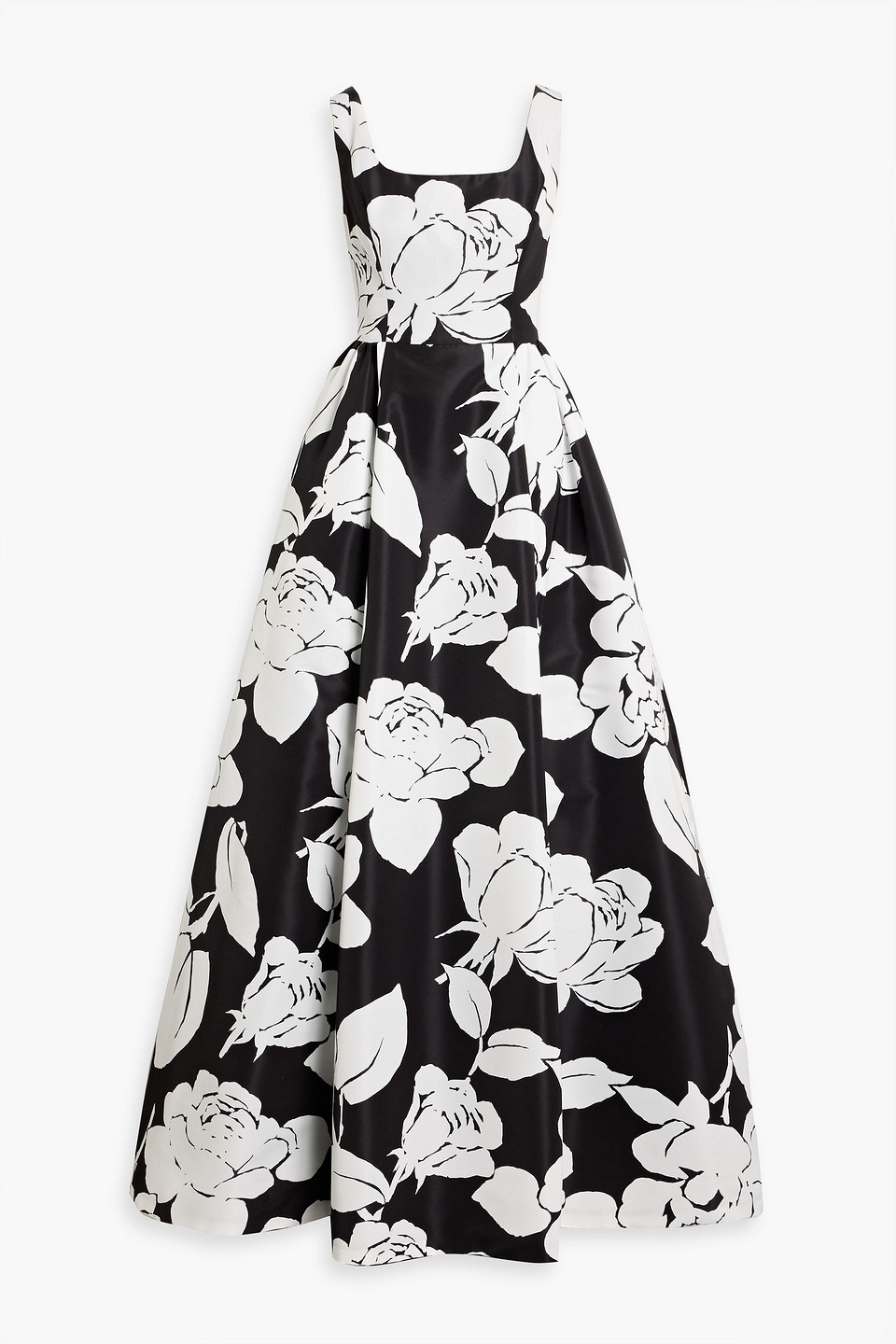 Floral-print faille gown - Black - US 0