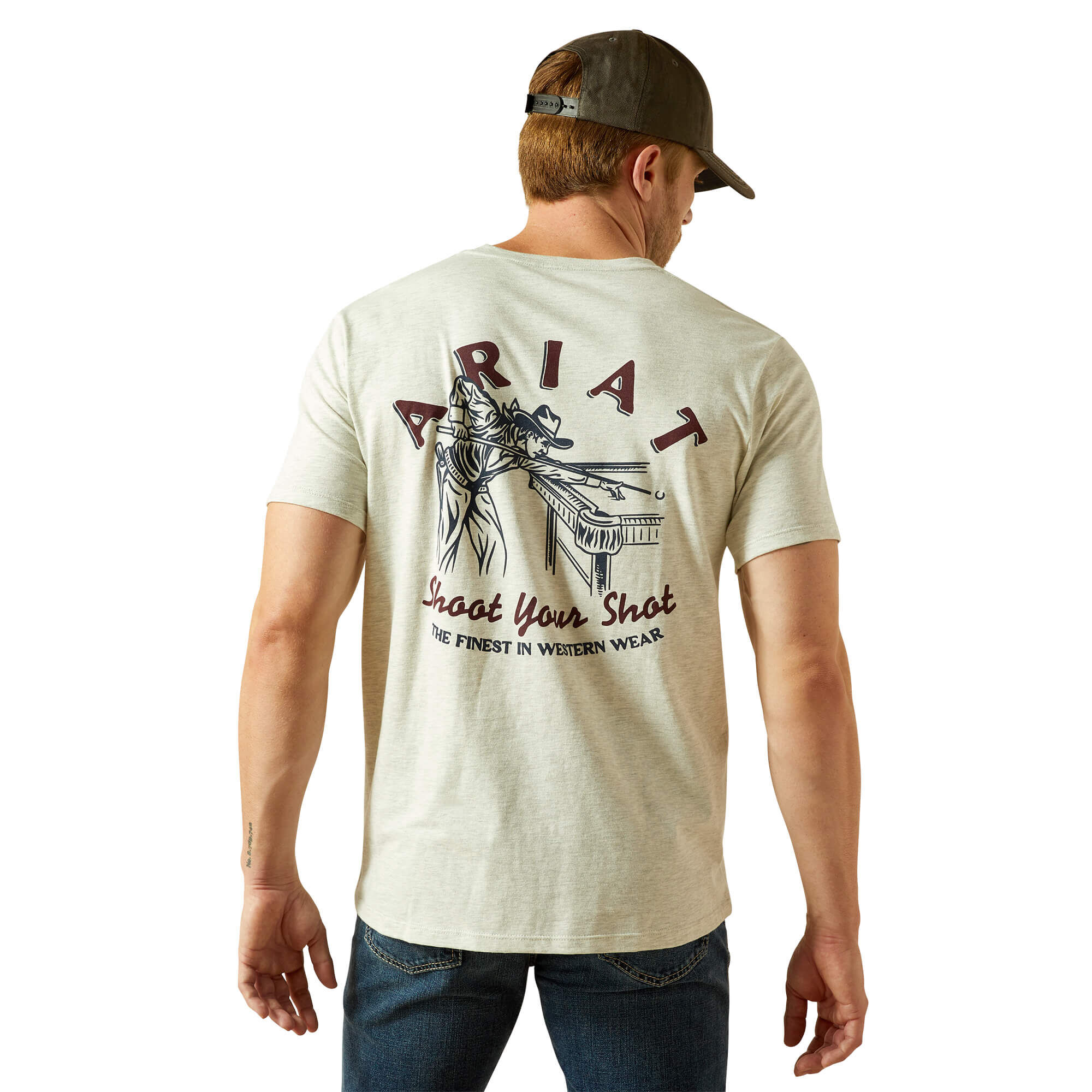 Men's Straight Shooter T-Shirt in Oatmeal Heather, Size 2X-Large