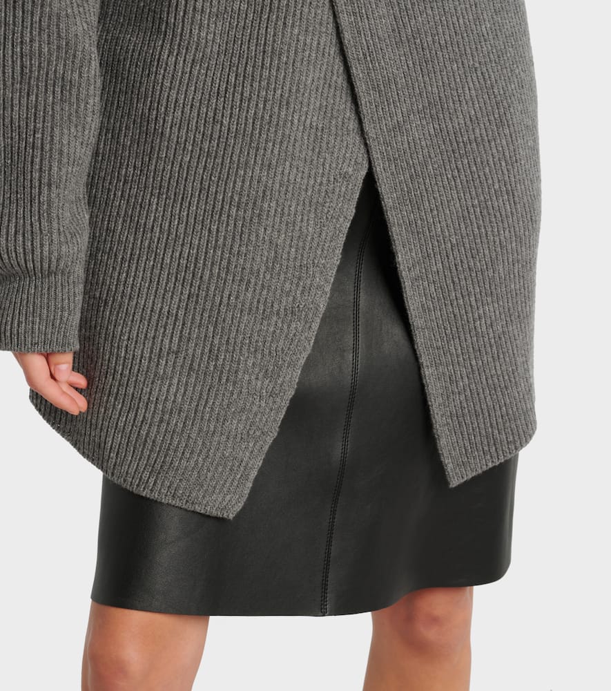 Ribbed-knit wool sweater